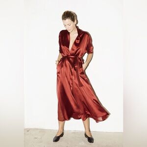Datura Ruby Red Kimono Robe Dress